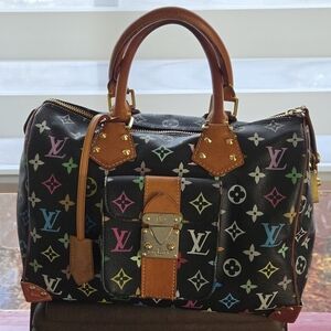 Monogram Multicolor on Black Coated Canvas Handbag